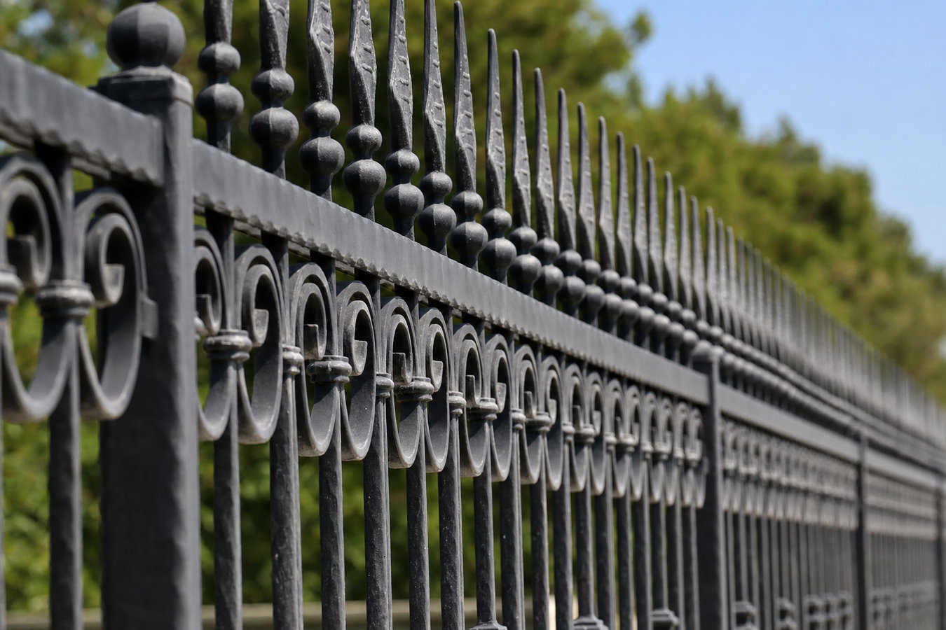 Ornamental iron fence installation